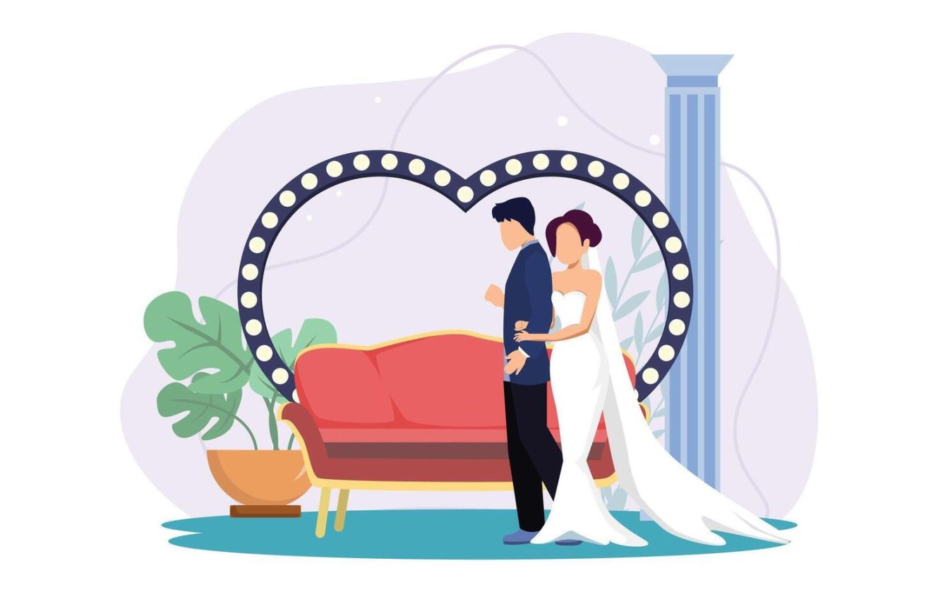 wedding-couple-flat-illustration-design-vector